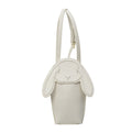 Cream faux leather bunny crossbody phone bag with floppy ears, front view