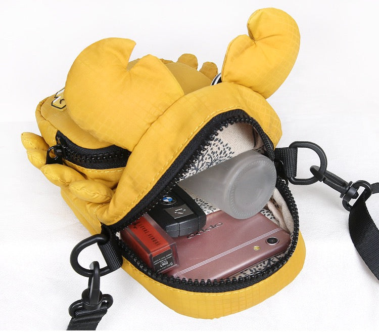 Phone, keys and lipstick packed inside the crab bag